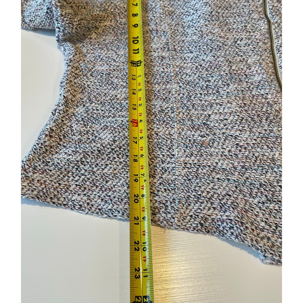 Maurices Tweed Knit Moto Jacket Sz XXL Asymmetrical Front Zip Cream - Picture 9 of 9
